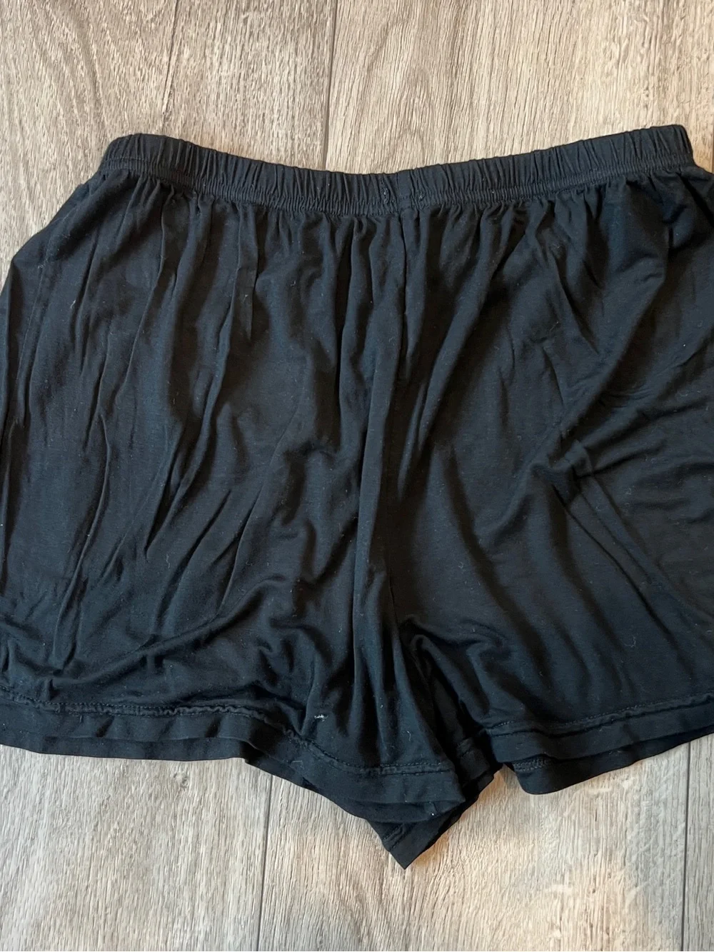 Women’s Black Button Down Pajama Set Short Sleeve Shorts Size M